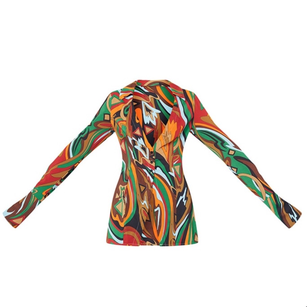 Pretty Little Thing Multi Abstract Print Chiffon … - image 3